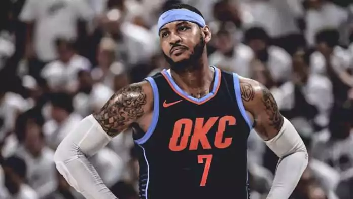 Carmelo Anthony scored just four points in fourth quarters entire Jazz series e1524952259389